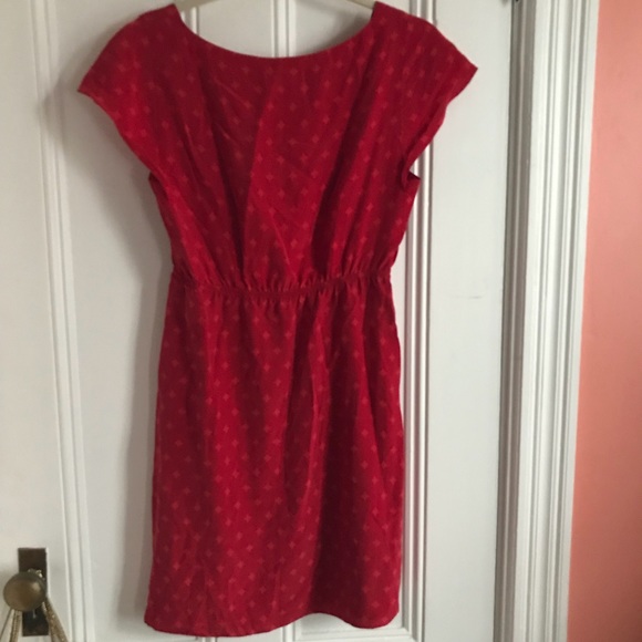 Fossil Red Silk Diamond Dot Dress - Picture 4 of 7